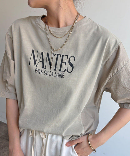 【WEB限定】異素材切替ワイドロゴTEE