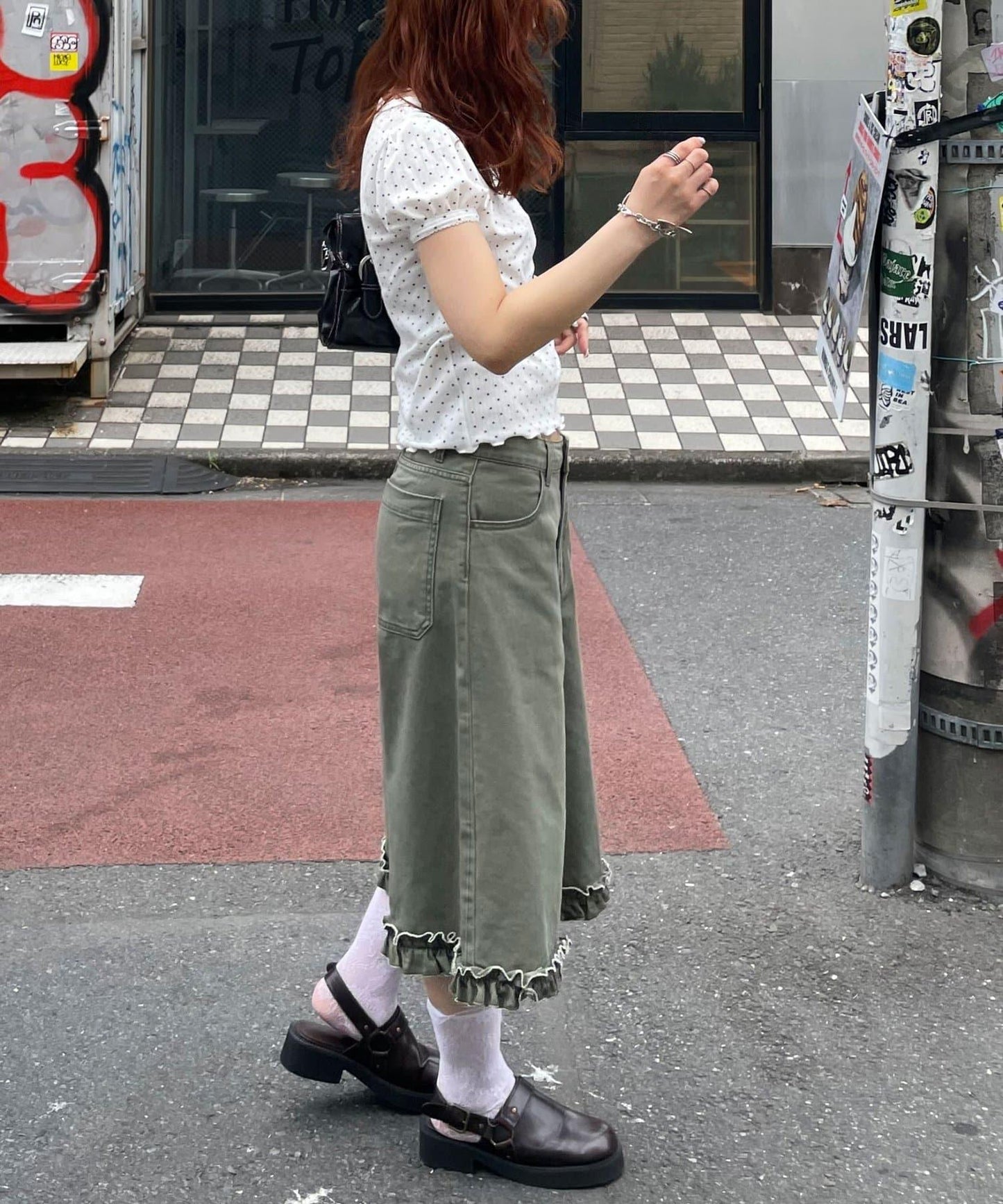 【WEB限定】ドットパフスリーブヘンリーネックTEE