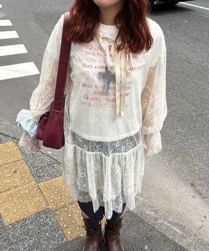 蕾絲連帽罩衫