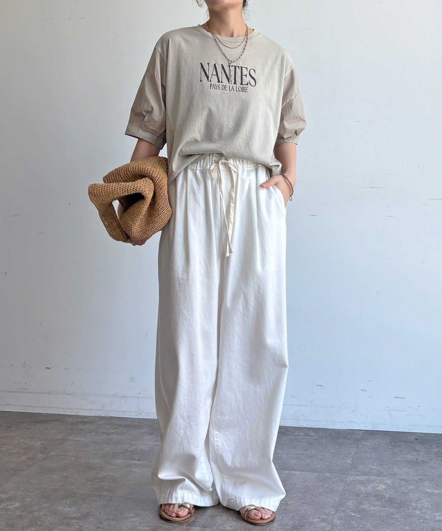 【WEB限定】異素材切替ワイドロゴTEE