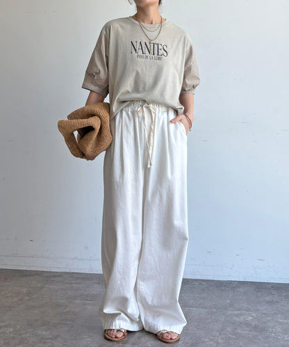 【WEB限定】異素材切替ワイドロゴTEE