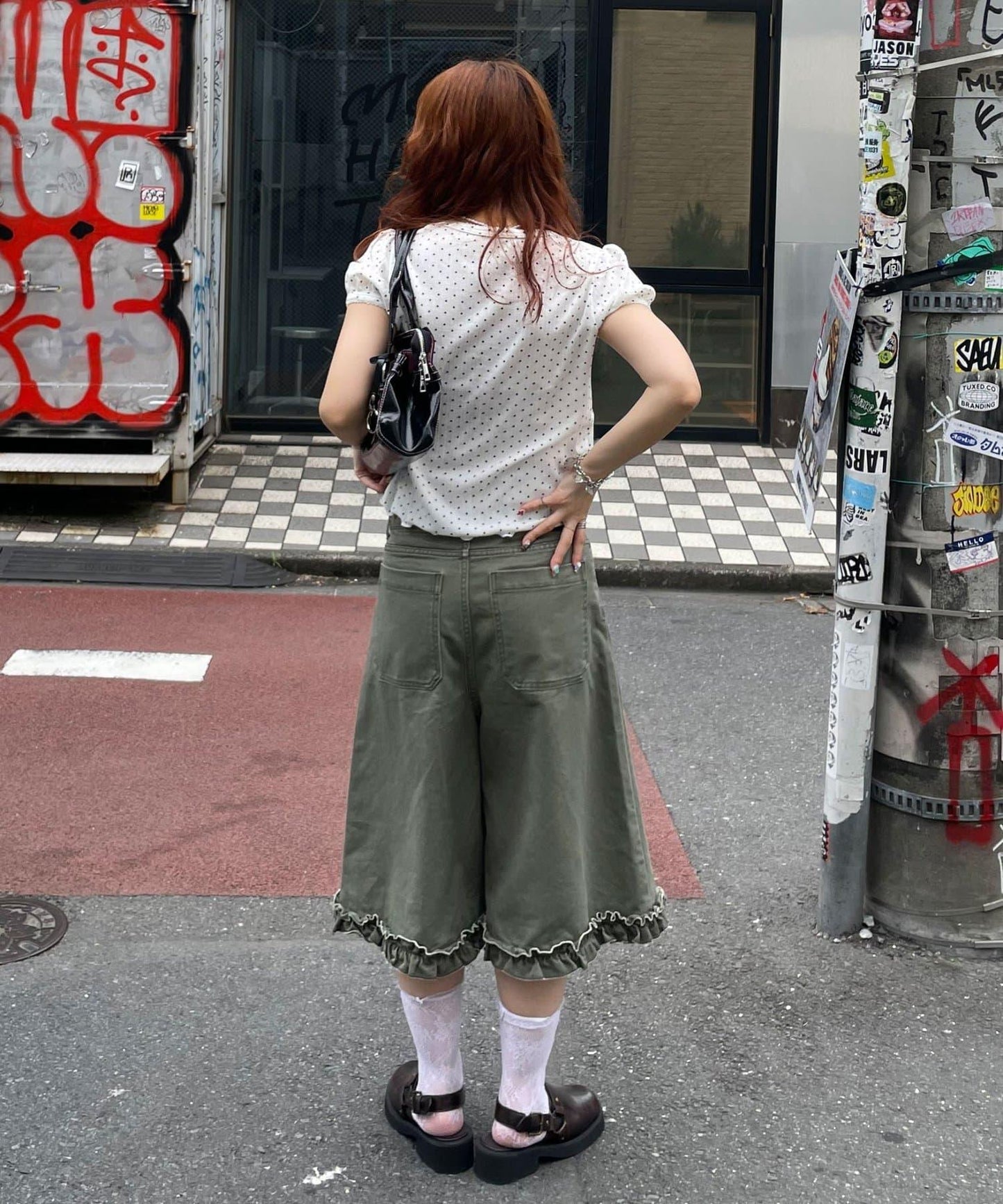 【WEB限定】ドットパフスリーブヘンリーネックTEE