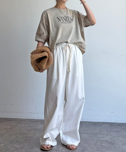【WEB限定】異素材切替ワイドロゴTEE