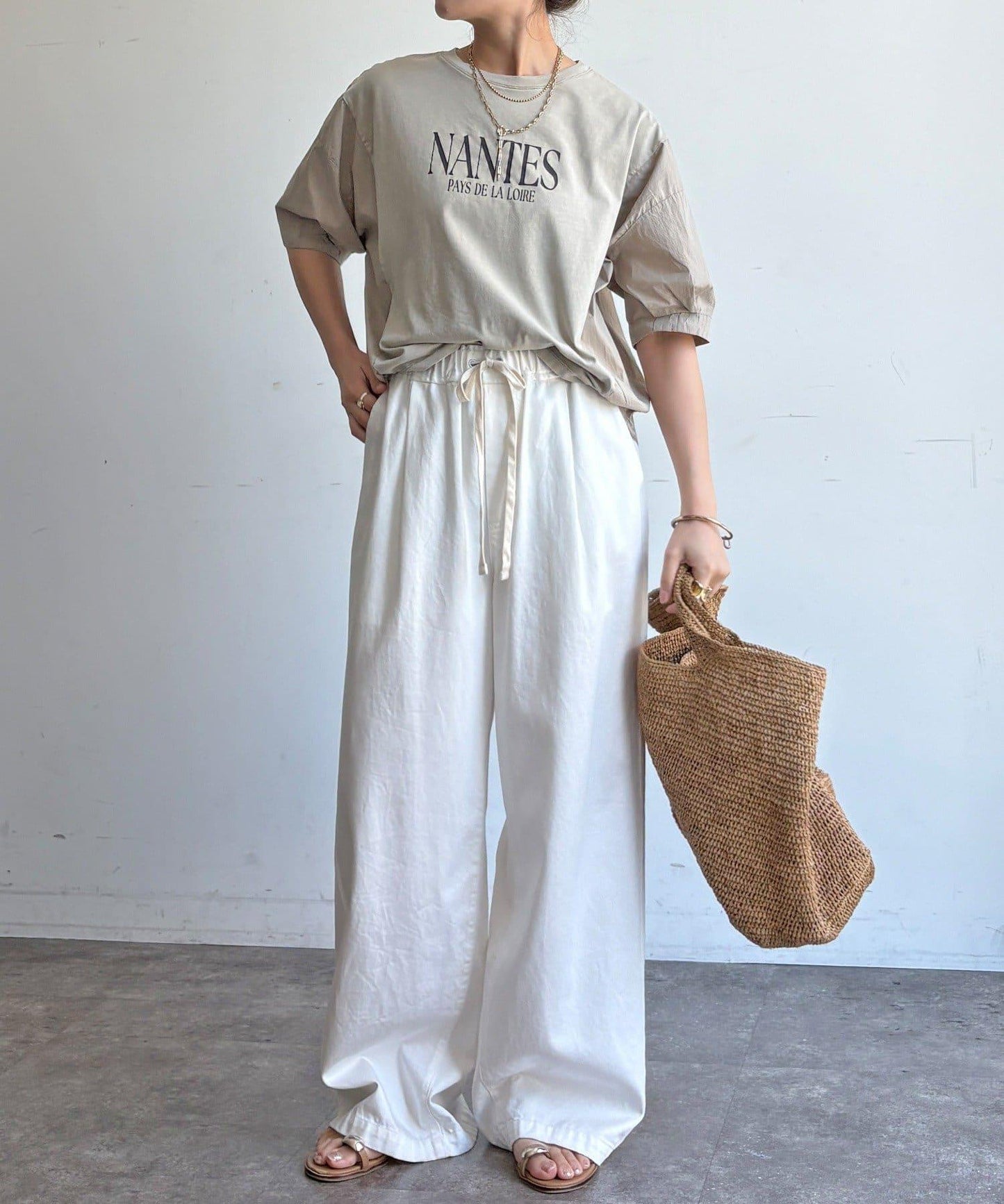 【WEB限定】異素材切替ワイドロゴTEE