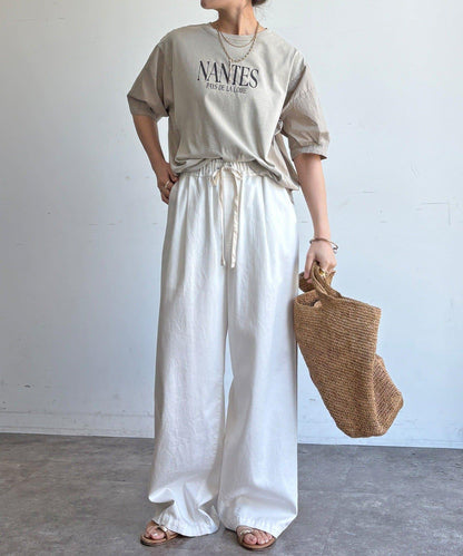 【WEB限定】異素材切替ワイドロゴTEE