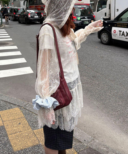 蕾絲連帽罩衫