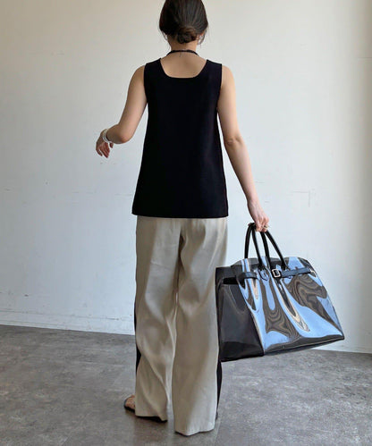【WEB限定】リネンレーヨンサイドラインパンツ