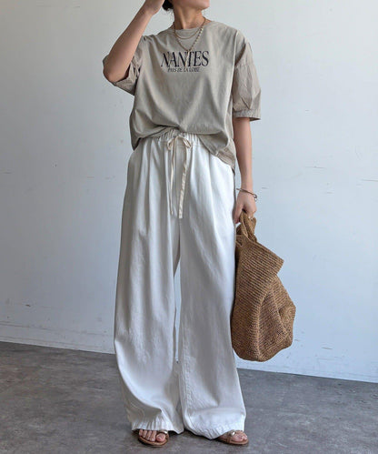 【WEB限定】異素材切替ワイドロゴTEE