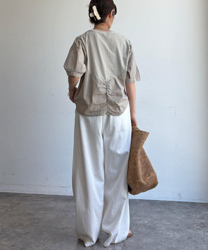 【WEB限定】異素材切替ワイドロゴTEE
