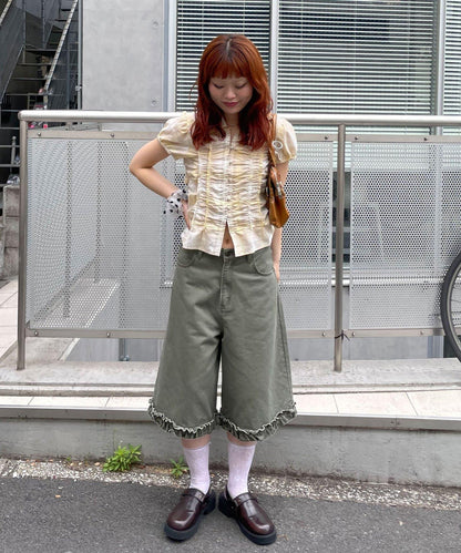 チェックシャーリングコンパクトシャツ