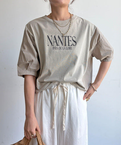 【WEB限定】異素材切替ワイドロゴTEE
