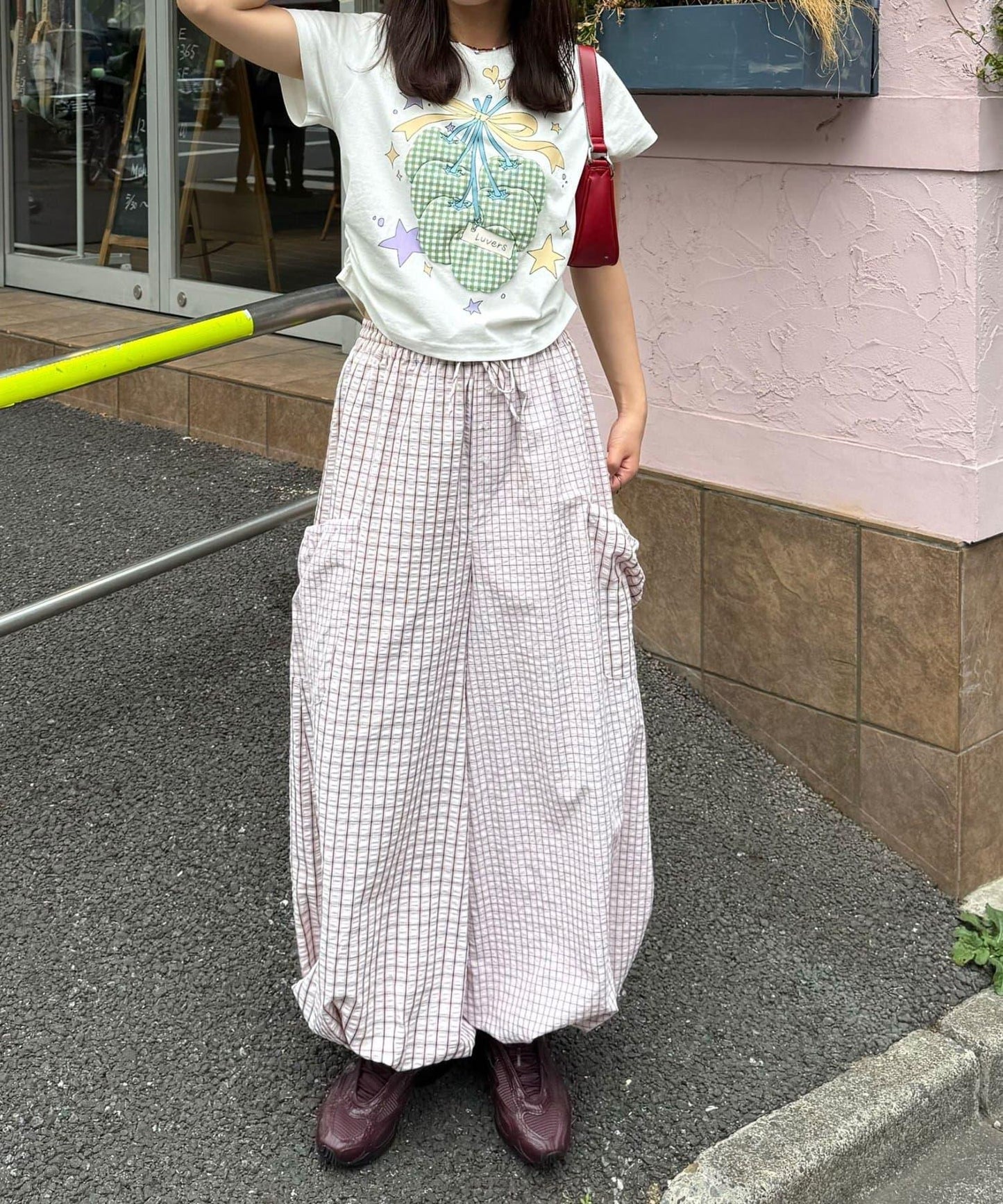 チェックバルーンイージーパンツ