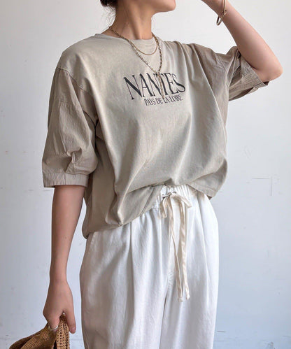 【WEB限定】異素材切替ワイドロゴTEE