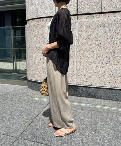 リネンタッチワイドパンツ