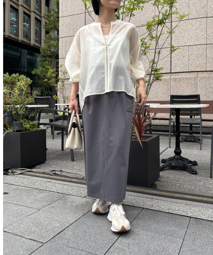 バックラッフルメッシュジャケット