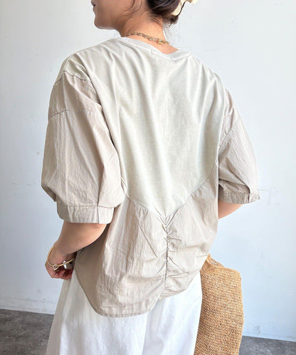 【WEB限定】異素材切替ワイドロゴTEE
