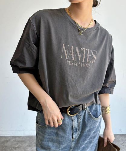 【WEB限定】異素材切替ワイドロゴTEE