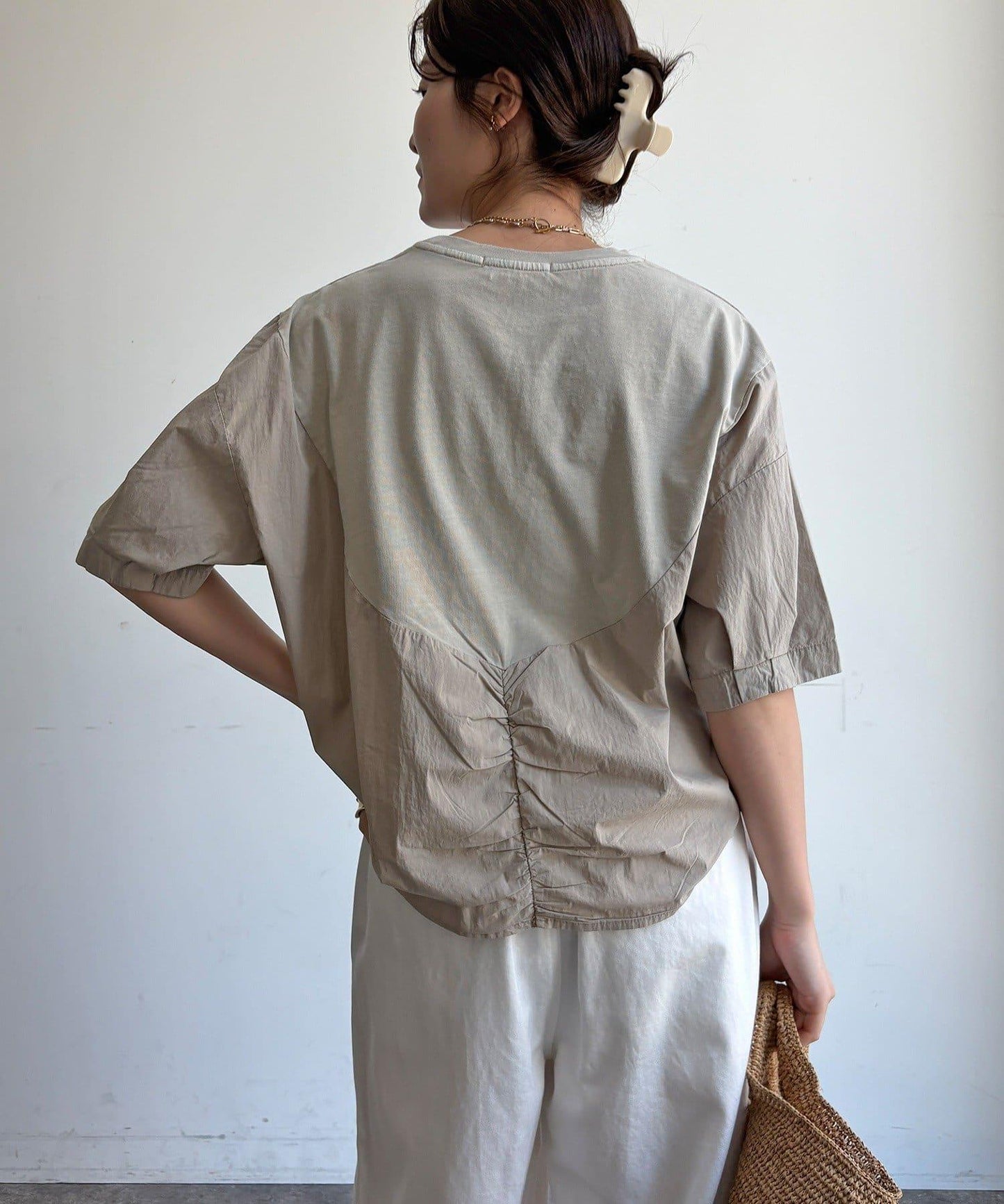 【WEB限定】異素材切替ワイドロゴTEE