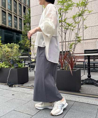 バックラッフルメッシュジャケット