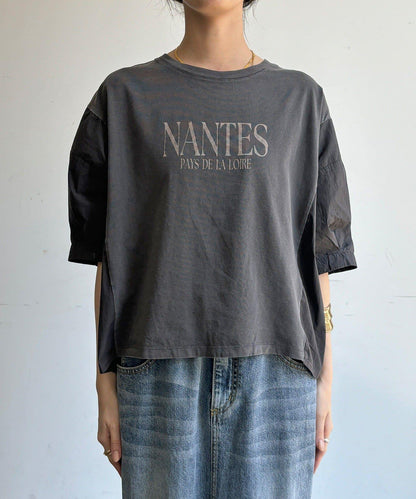 【WEB限定】異素材切替ワイドロゴTEE
