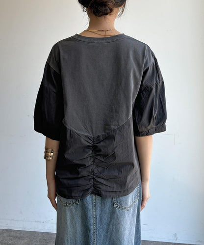 【WEB限定】異素材切替ワイドロゴTEE