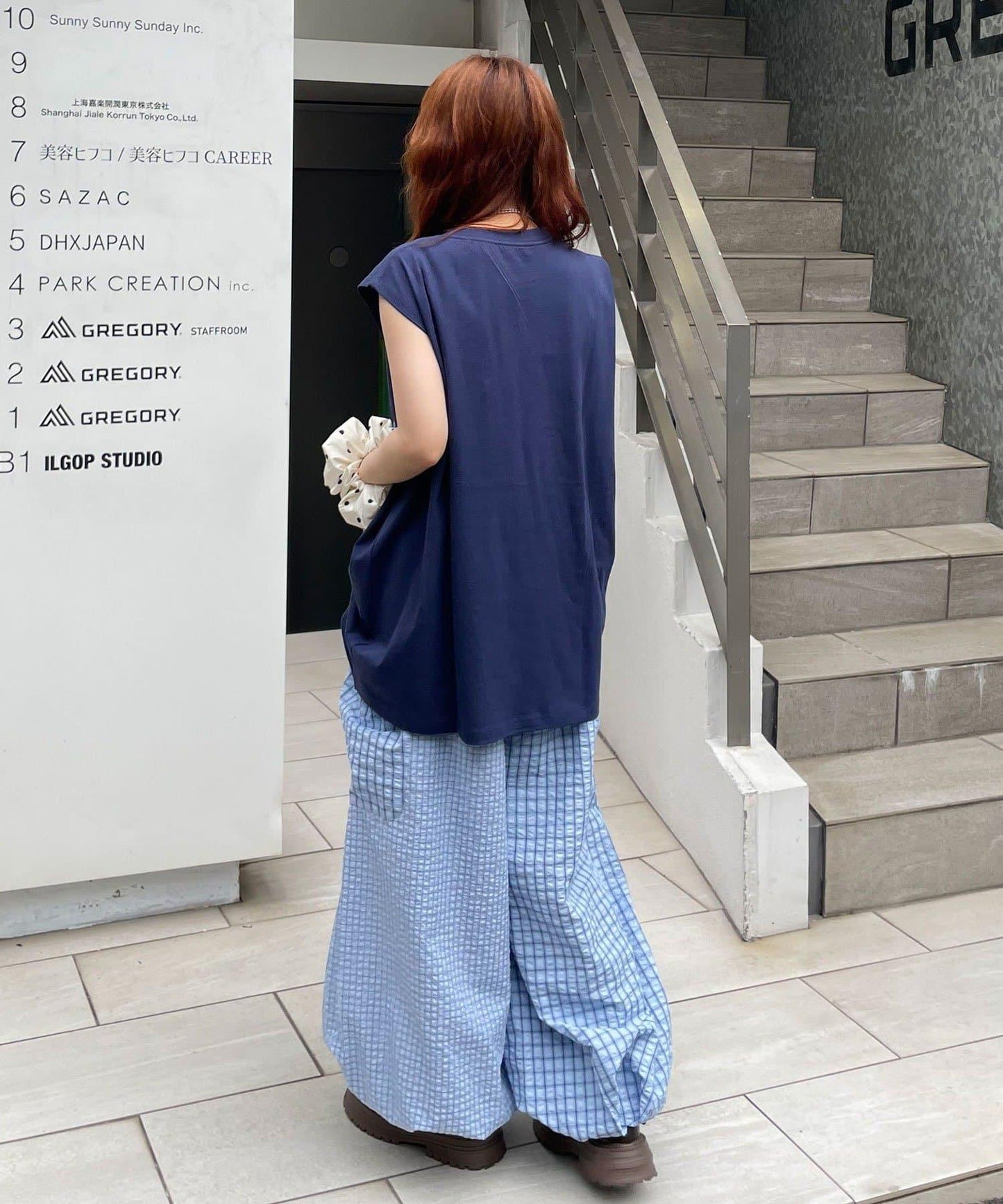 チェックバルーンイージーパンツ