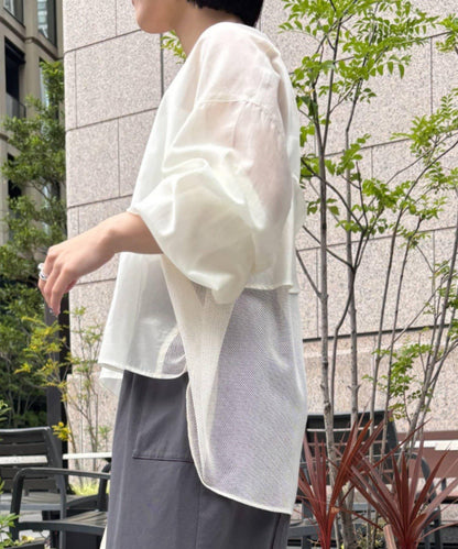 バックラッフルメッシュジャケット