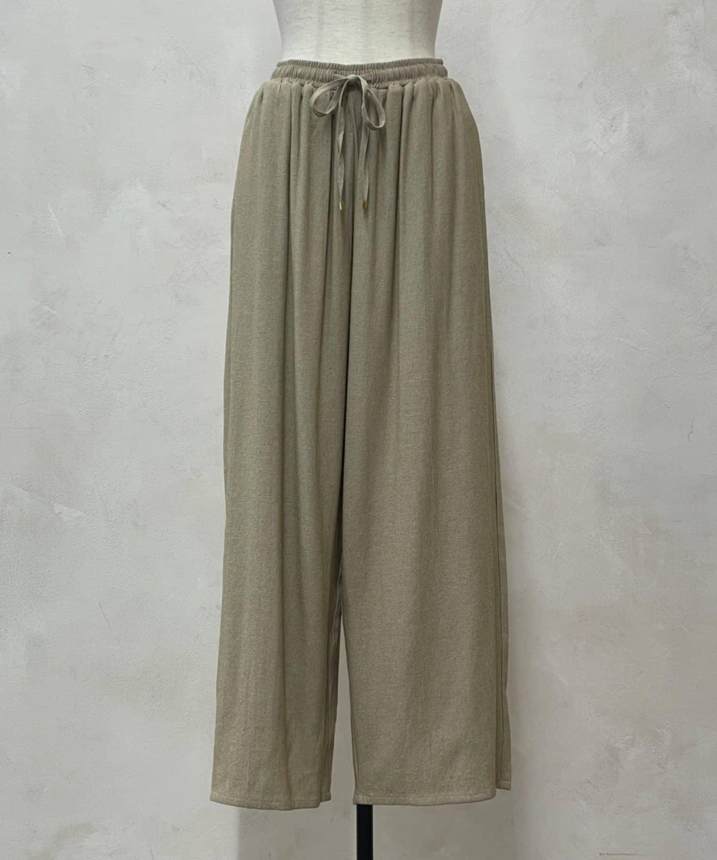 リネンタッチワイドパンツ