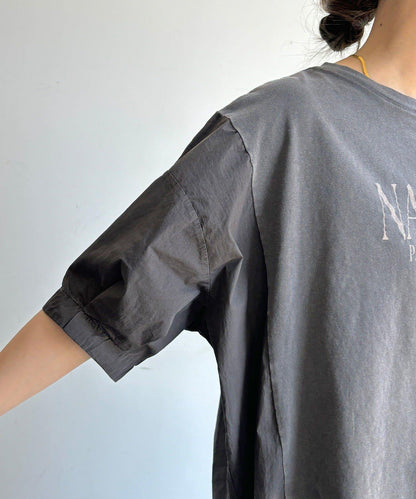 【WEB限定】異素材切替ワイドロゴTEE