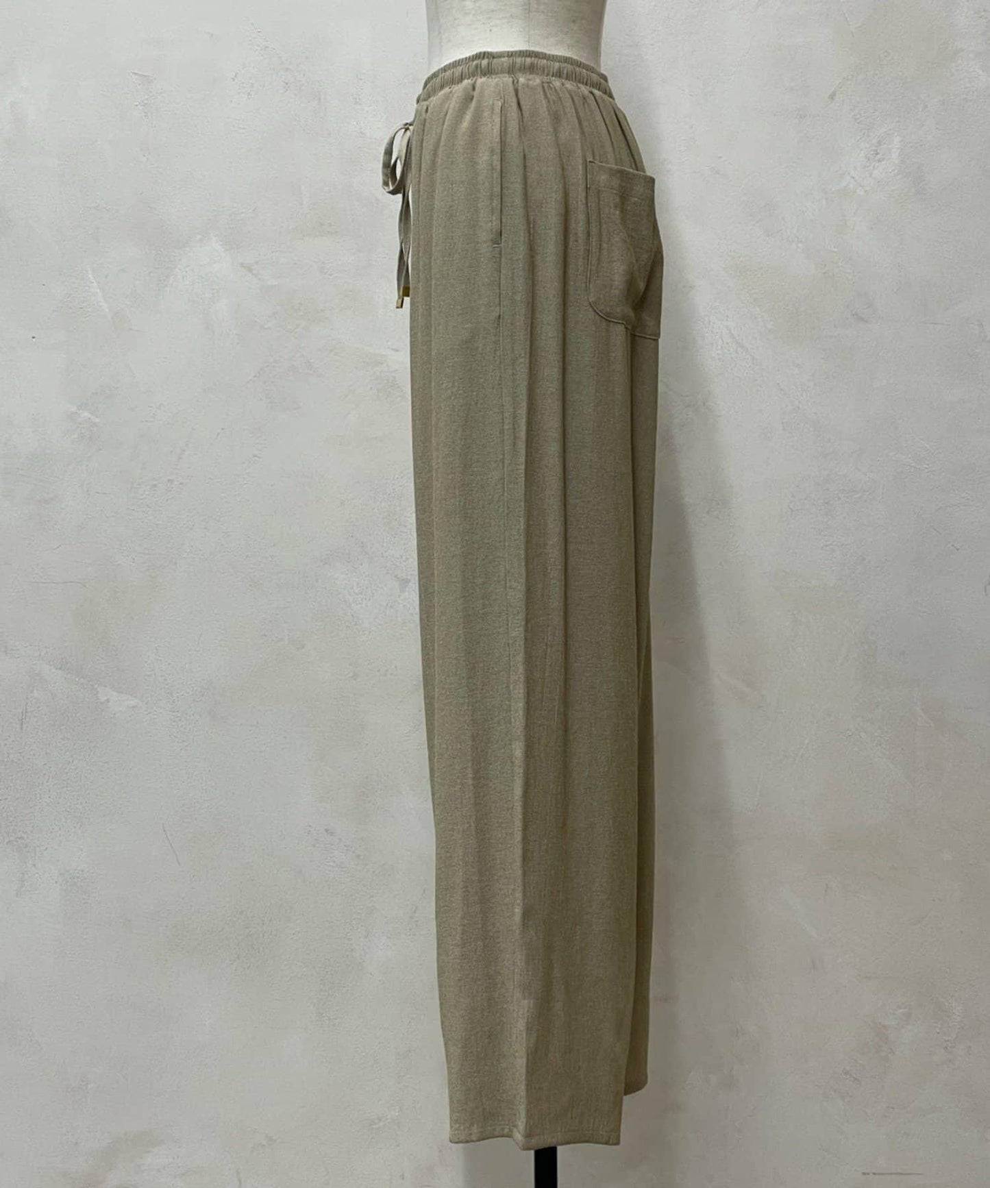 リネンタッチワイドパンツ