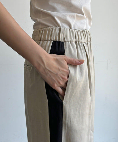 【WEB限定】リネンレーヨンサイドラインパンツ