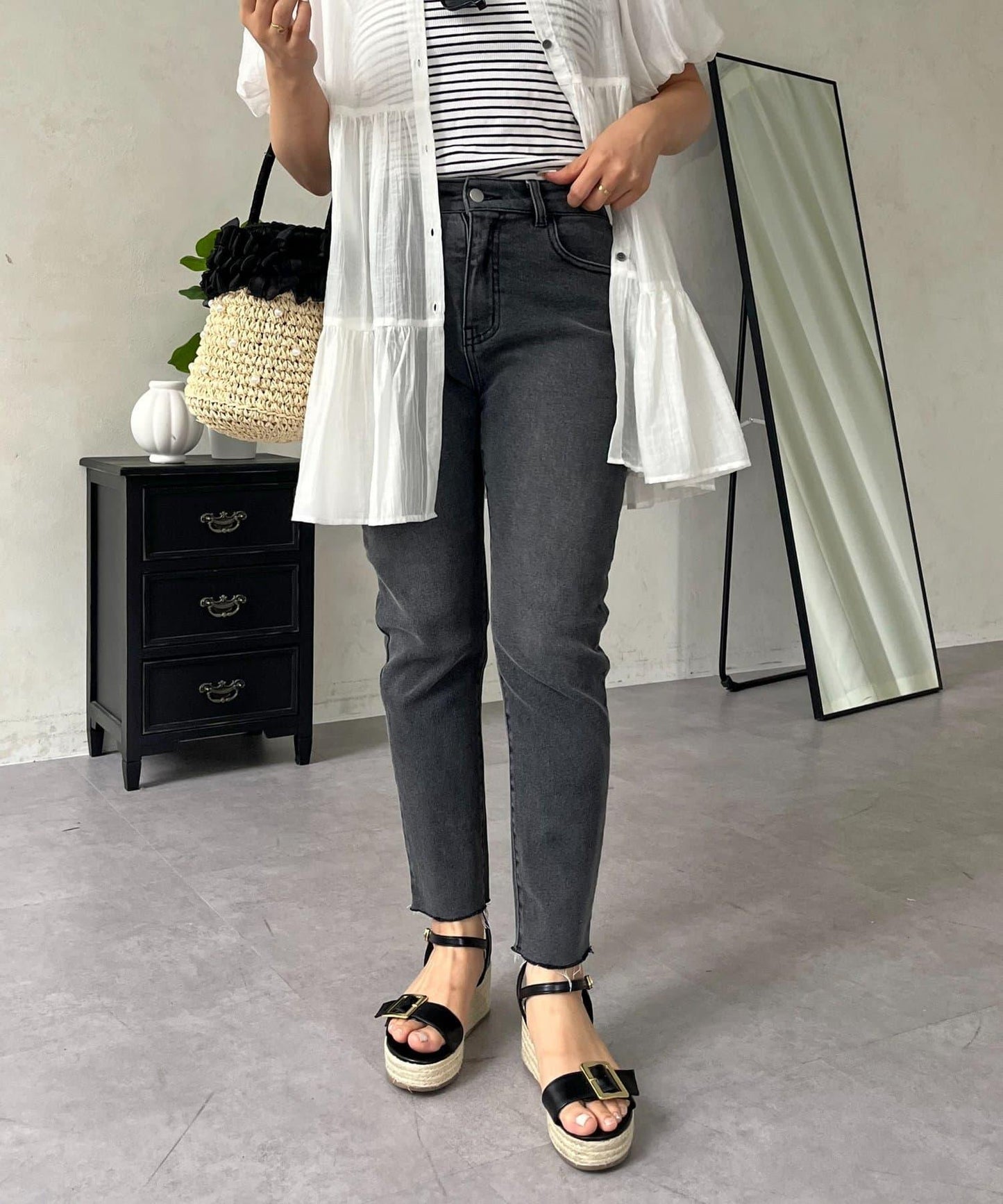 MOMO 錐形牛仔褲