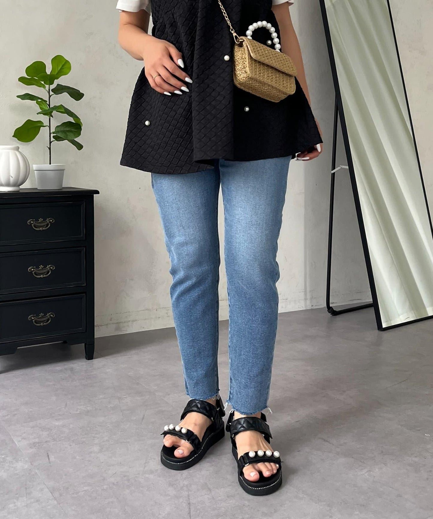 MOMO 錐形牛仔褲