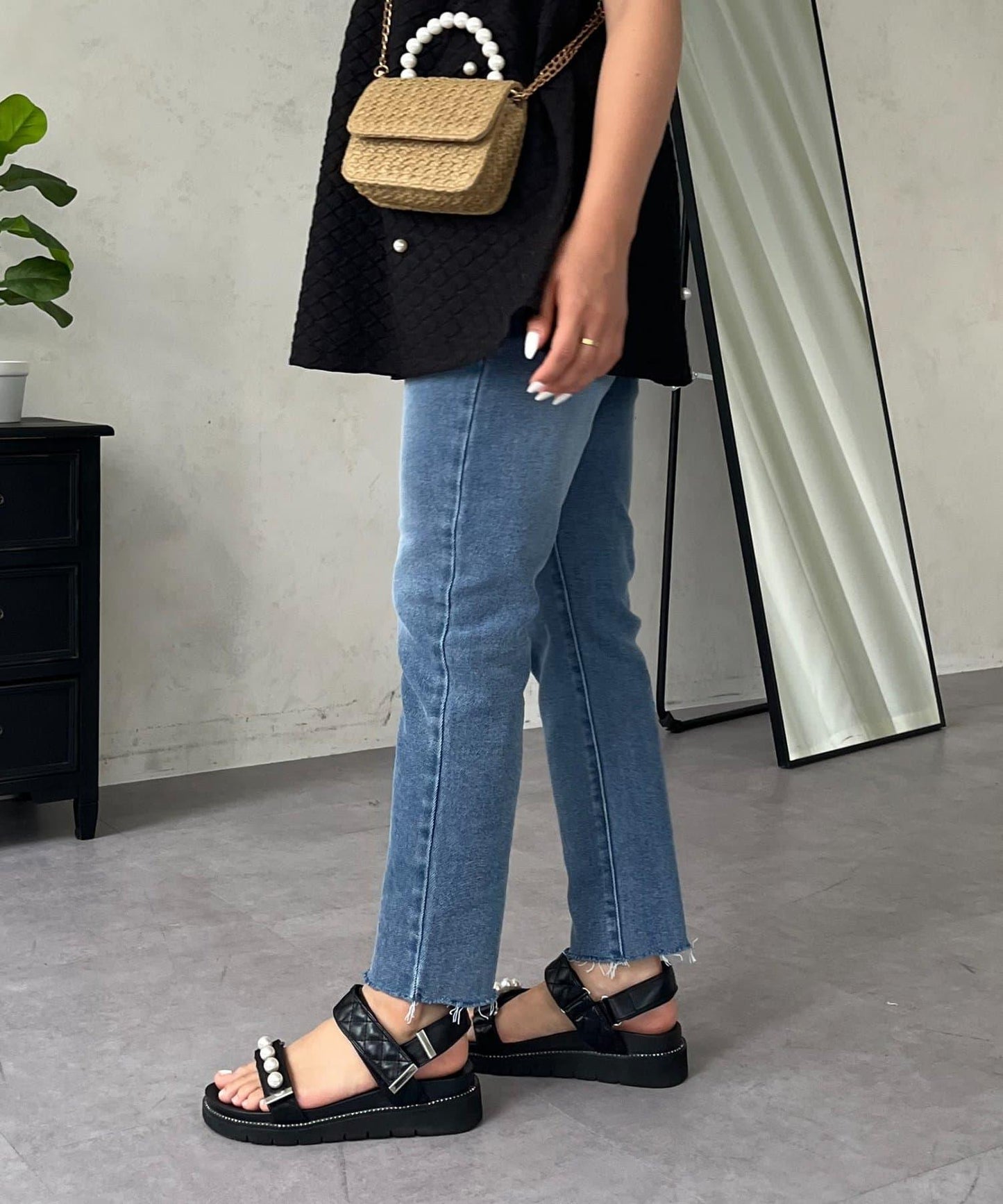 MOMO 錐形牛仔褲