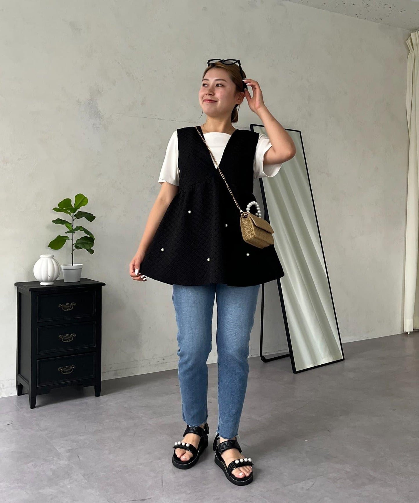 MOMO 錐形牛仔褲