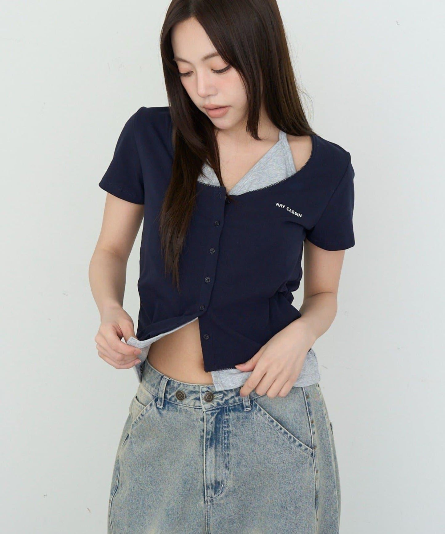 疊穿開衫上衣 / T恤