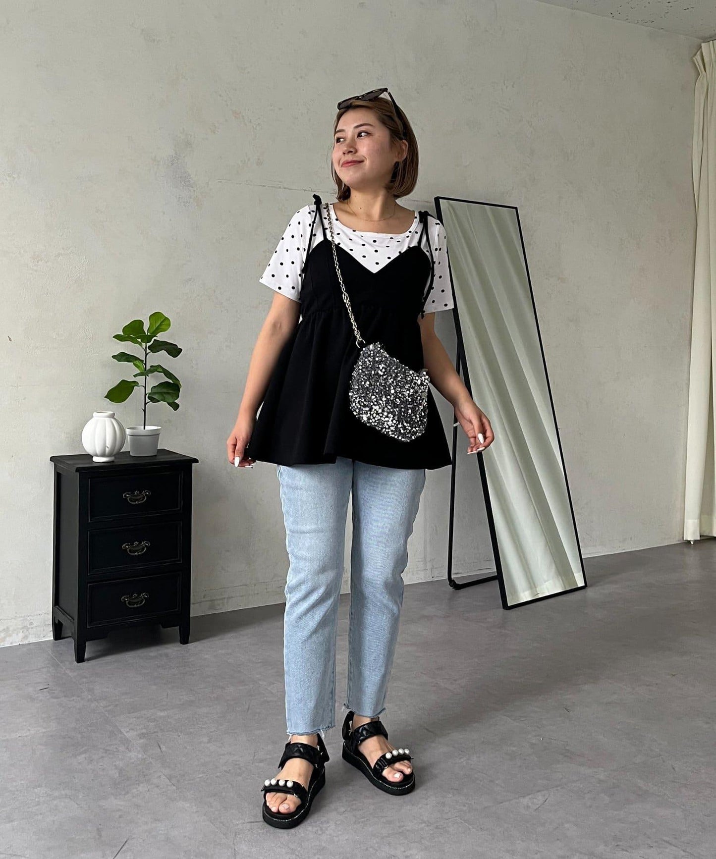 MOMO 錐形牛仔褲