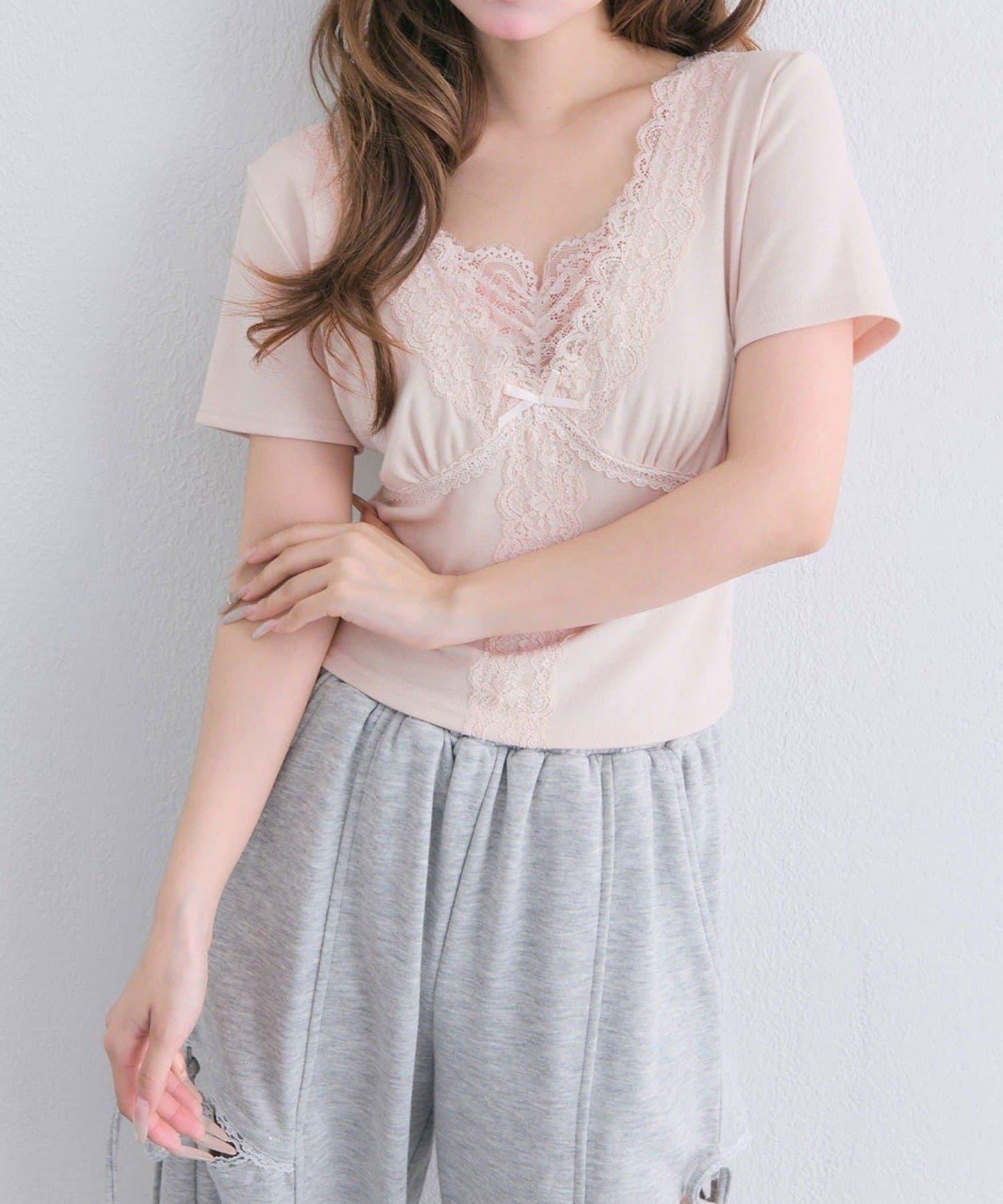 【OLIVE des OLIVE】レース半袖トップス