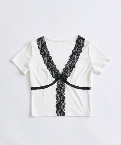 【OLIVE des OLIVE】レース半袖トップス