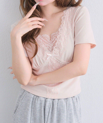 【OLIVE des OLIVE】レース半袖トップス