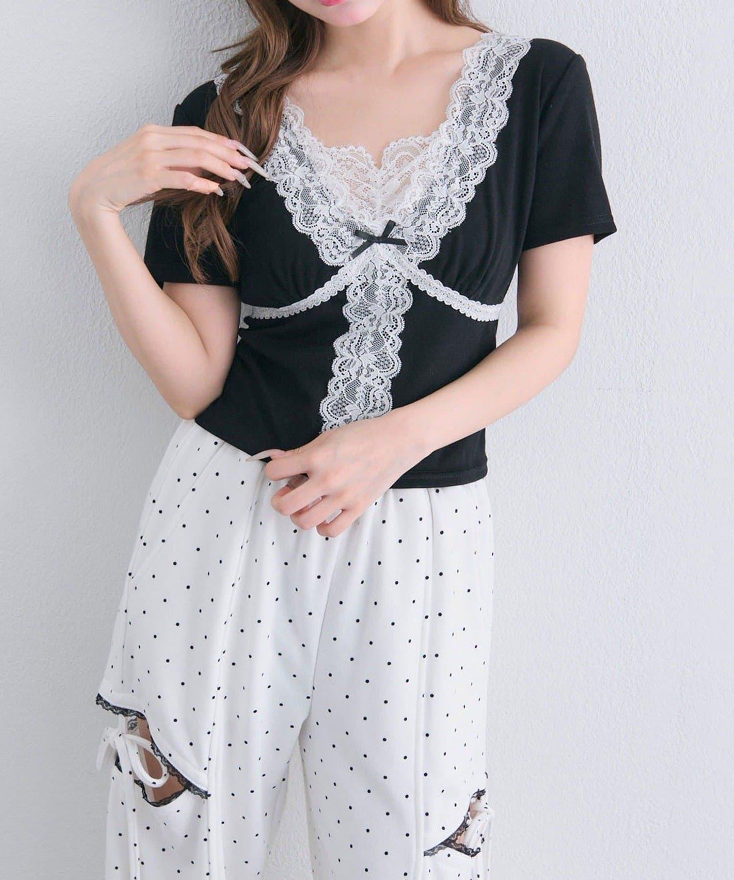 【OLIVE des OLIVE】レース半袖トップス