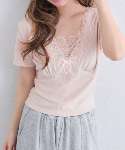 【OLIVE des OLIVE】レース半袖トップス