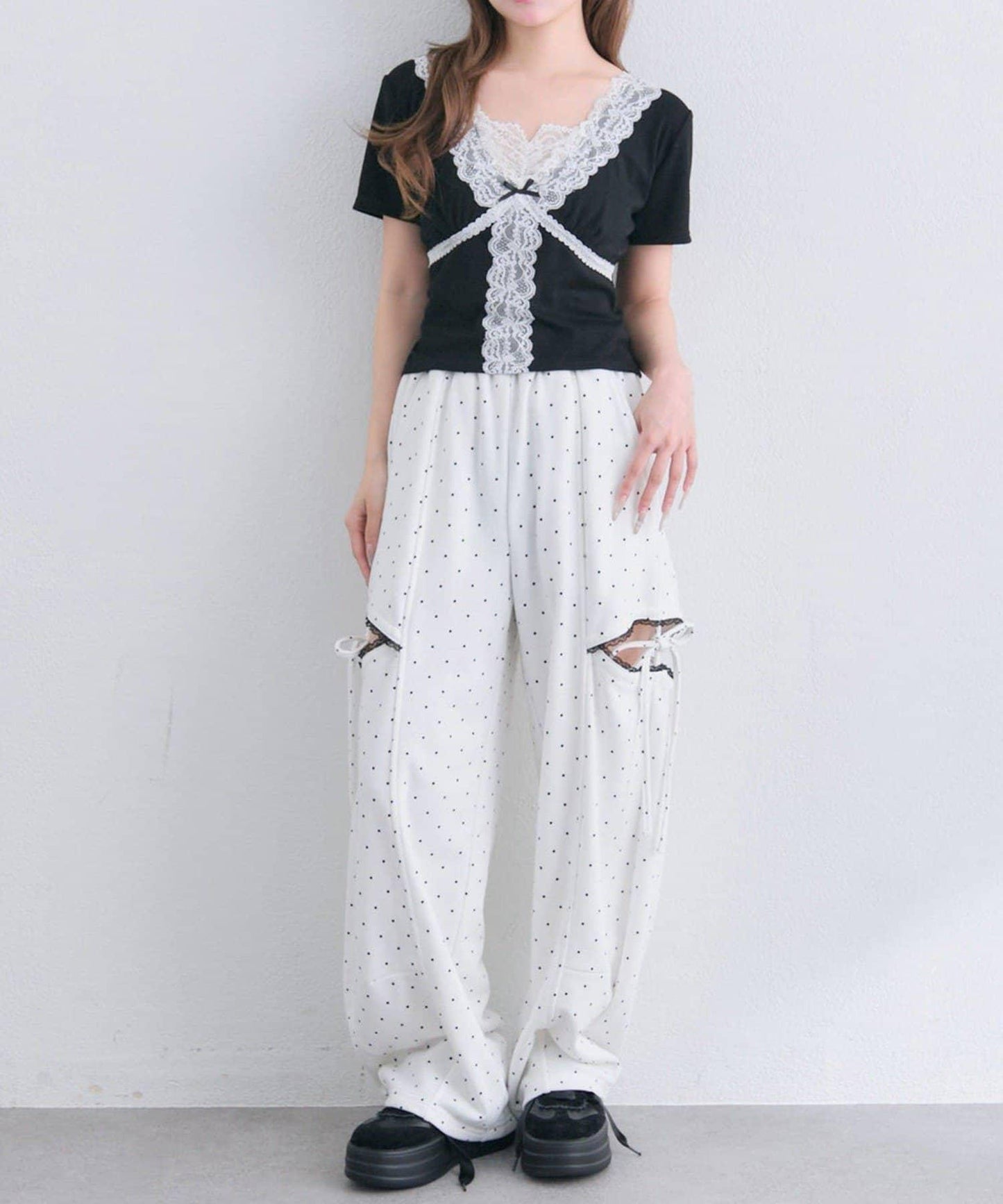 【OLIVE des OLIVE】レース半袖トップス