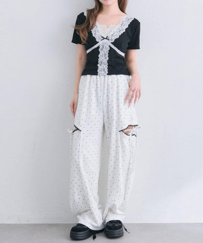 【OLIVE des OLIVE】レース半袖トップス
