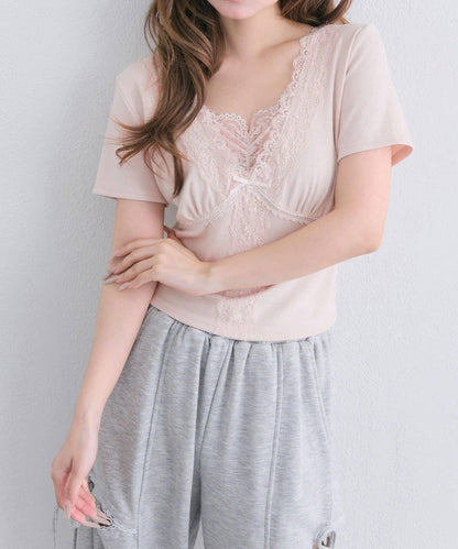 【OLIVE des OLIVE】レース半袖トップス