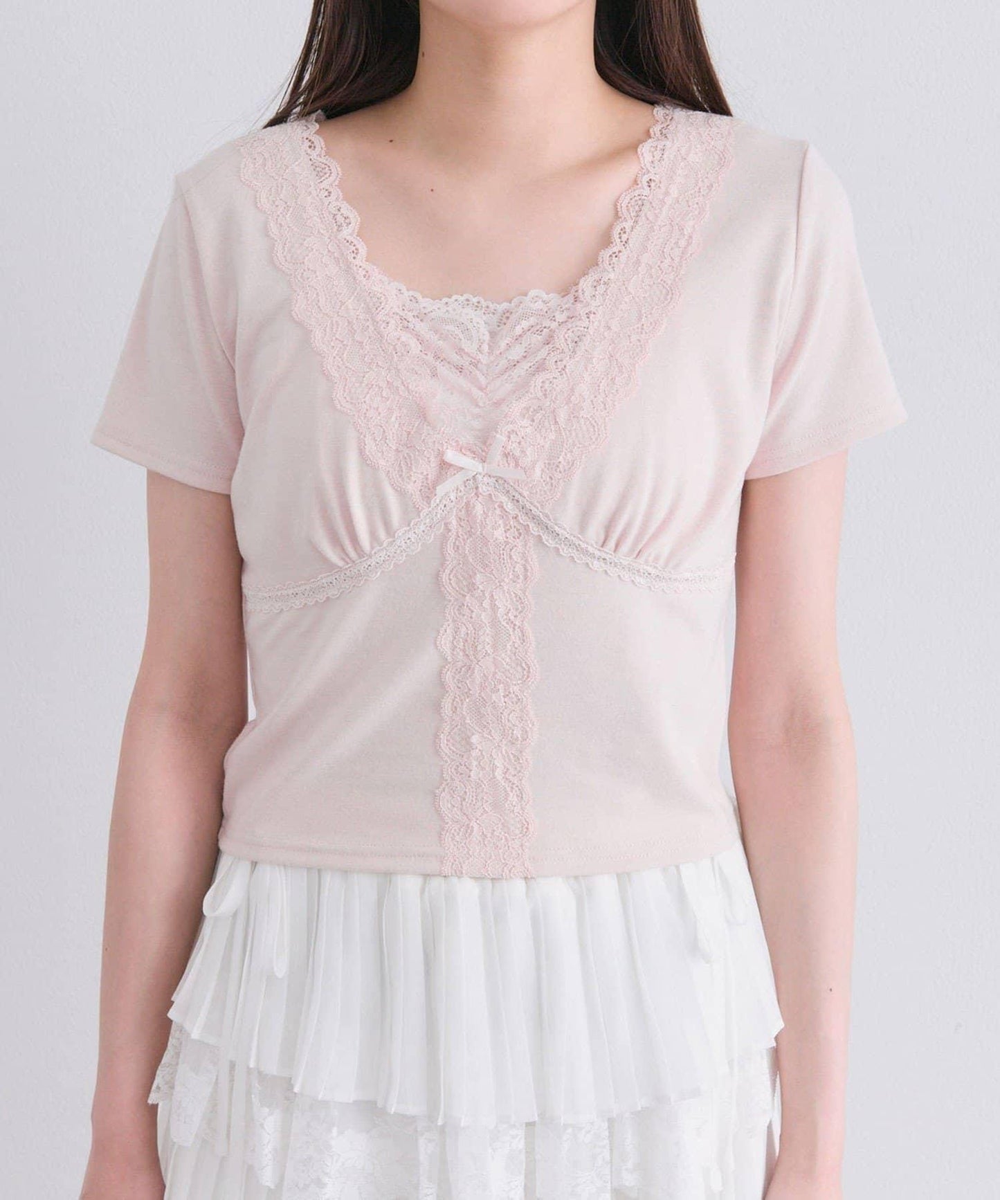 【OLIVE des OLIVE】レース半袖トップス