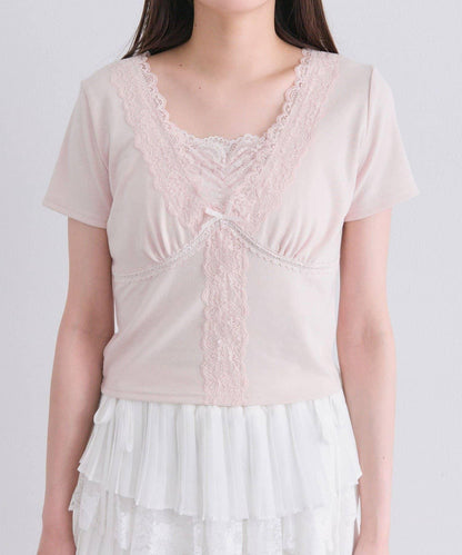 【OLIVE des OLIVE】レース半袖トップス