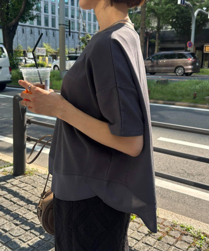 圓領拼接T恤