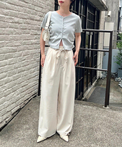 羅紋鉚釘短袖開衫