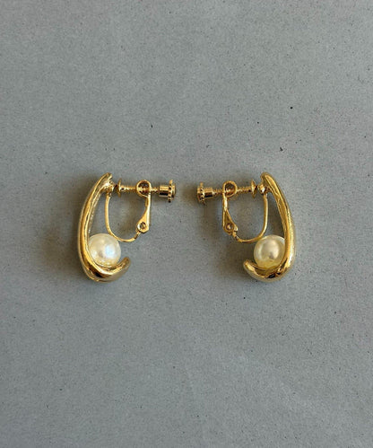 heilly 珍珠金色耳夾